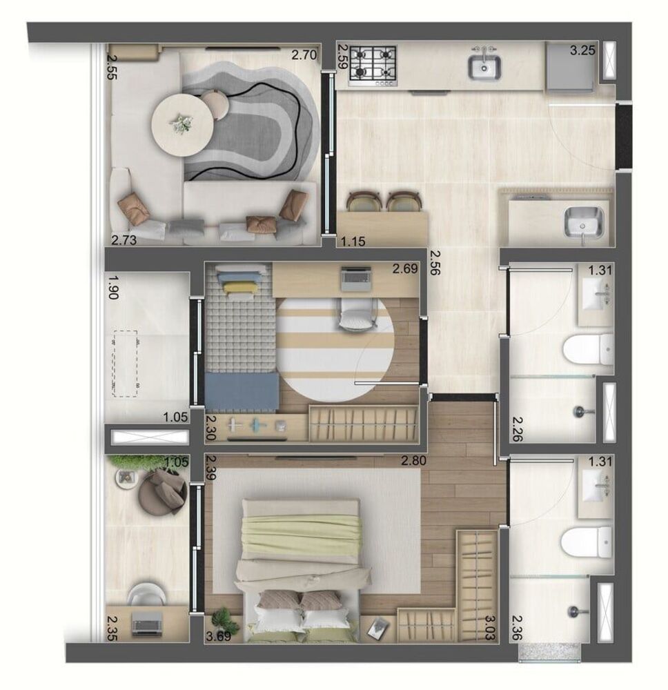 Apartamento, 2 quartos, 50 m² - Foto 17