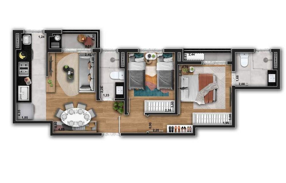 Apartamento, 2 quartos, 52 m² - Foto 6