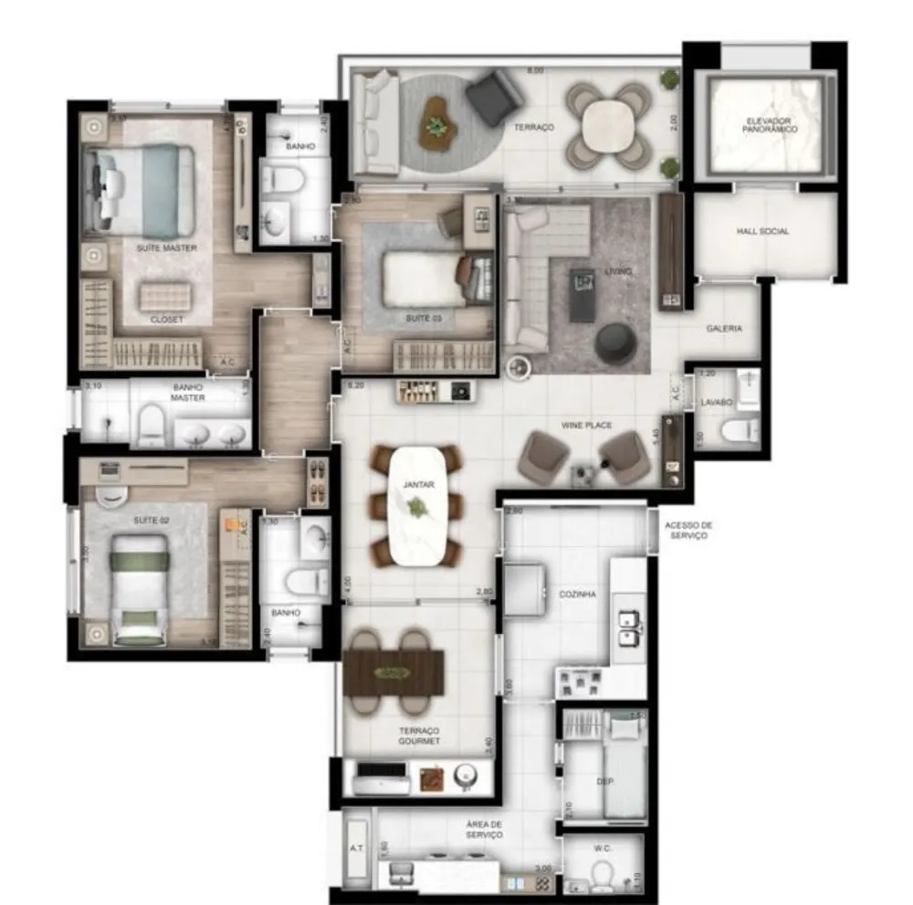 Apartamento, 3 quartos, 263 m² - Foto 12