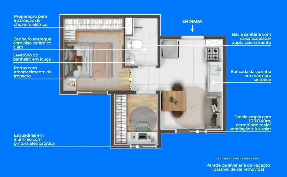 Apartamento, 1 quarto, 28 m² - Foto 3