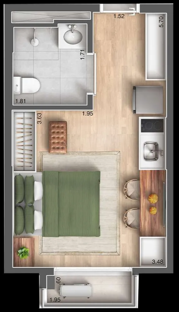 Kitnet-Studio, 24 m² - Foto 7