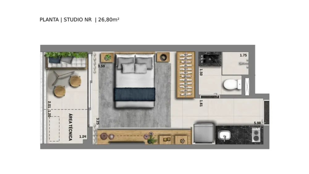 Kitnet-Studio, 26 m² - Foto 12