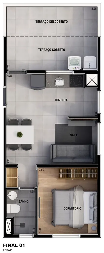 Kitnet-Studio, 16 m² - Foto 4