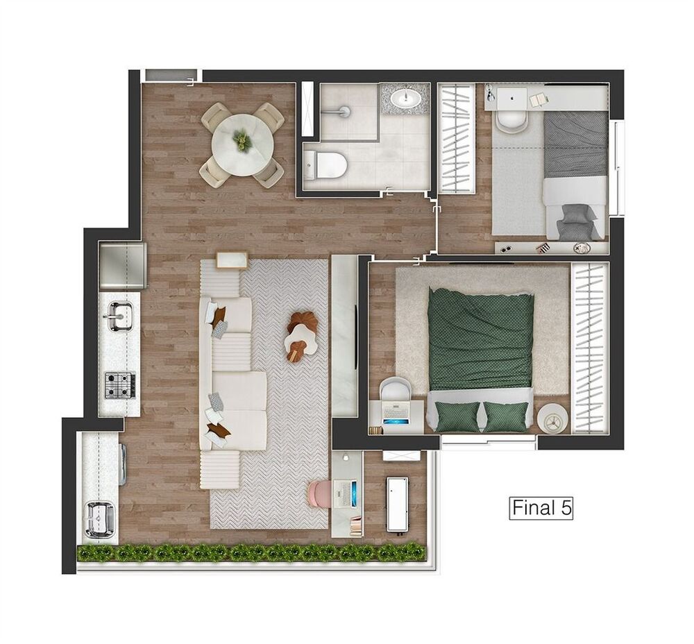 Apartamento, 2 quartos, 50 m² - Foto 2