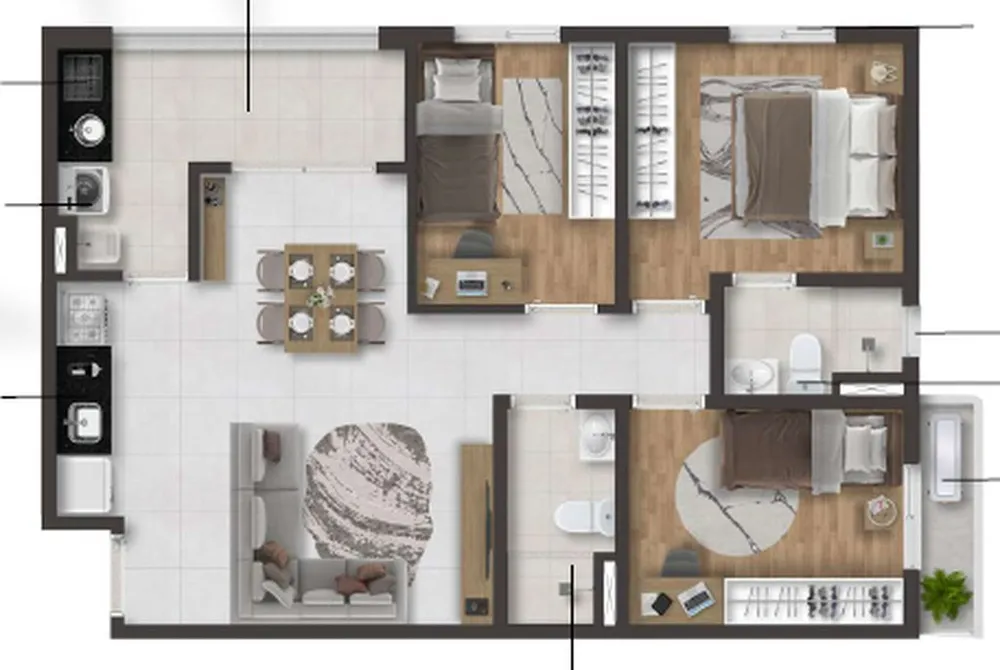 Apartamento, 3 quartos, 65 m² - Foto 2