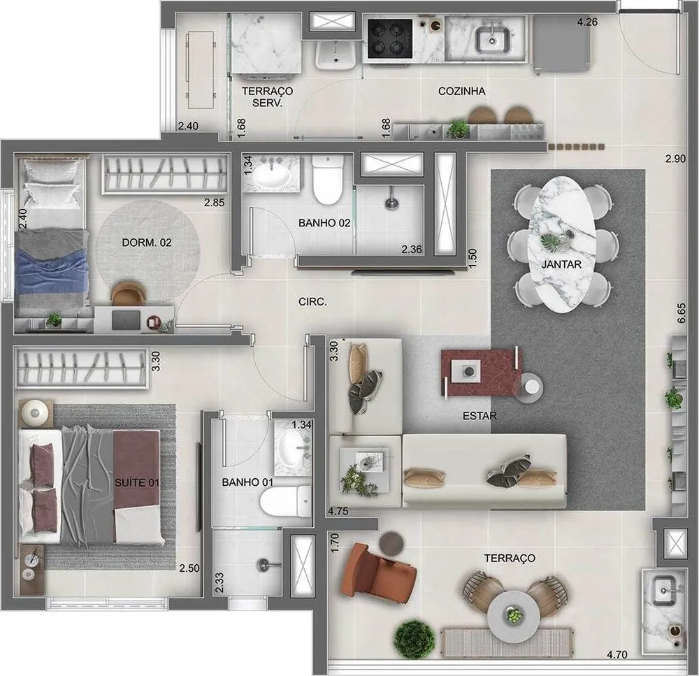 Apartamento, 2 quartos, 61 m² - Foto 11