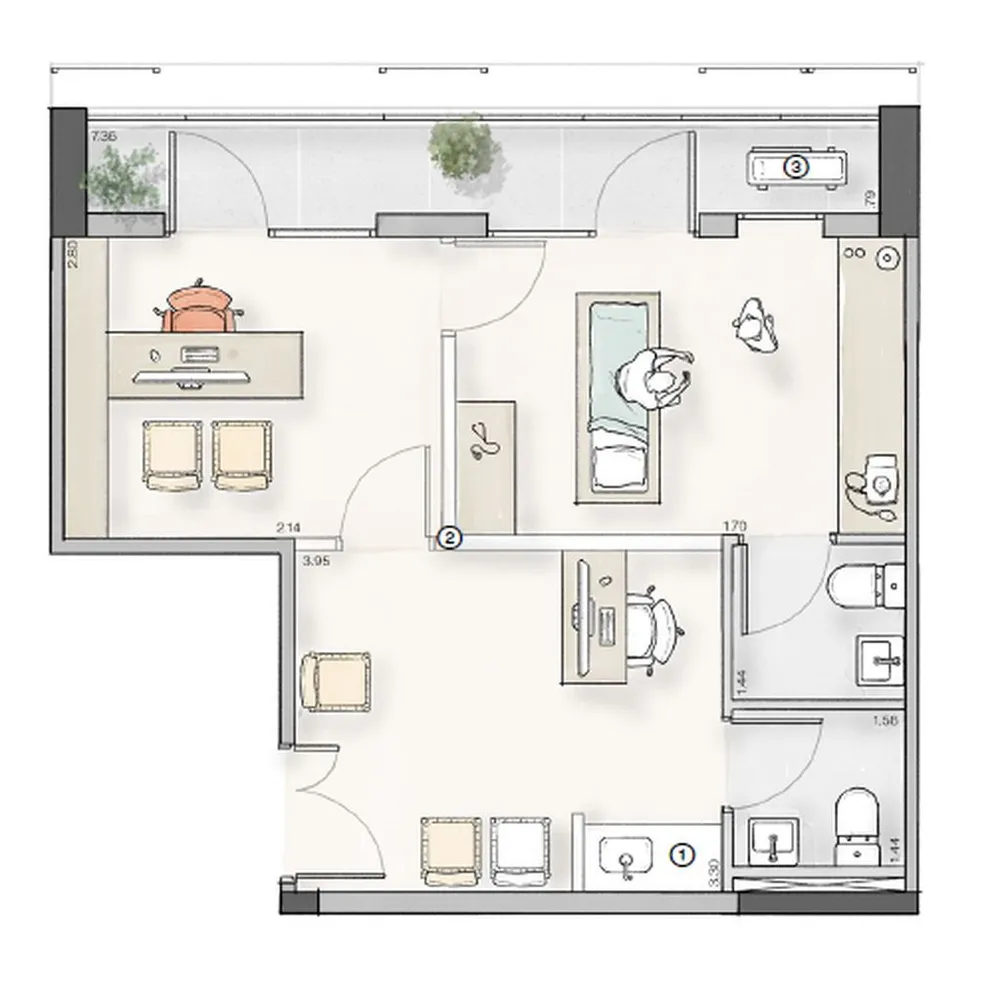 Sala-Conjunto, 51 m² - Foto 2
