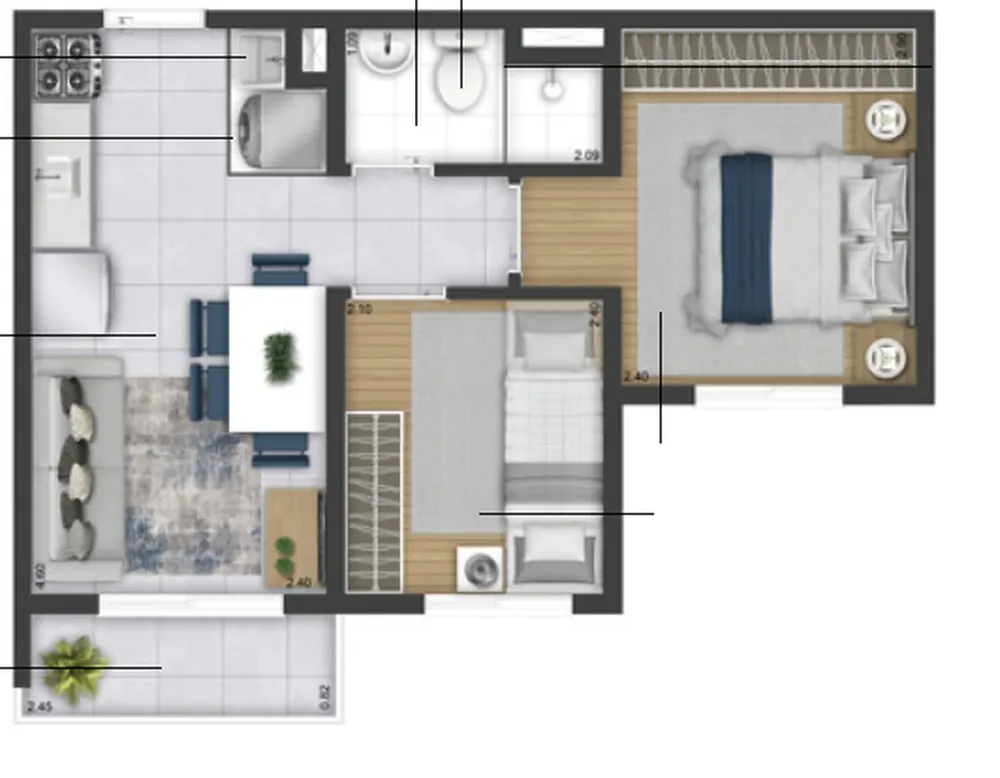 Apartamento, 2 quartos, 32 m² - Foto 6