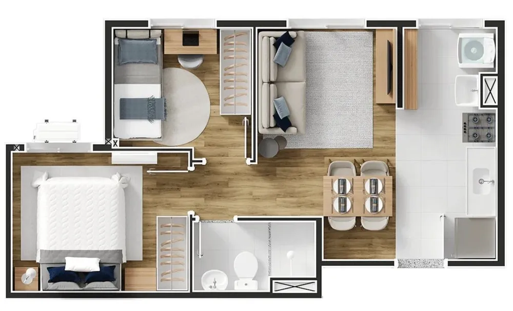 Apartamento, 1 quarto, 35 m² - Foto 3