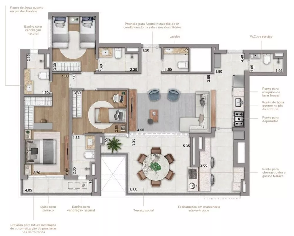 Apartamento à venda com 3 quartos, 126m² - Foto 1