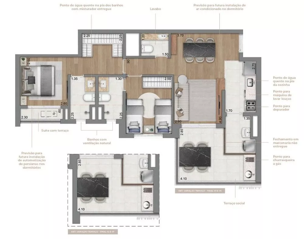 Apartamento à venda com 3 quartos, 126m² - Foto 3