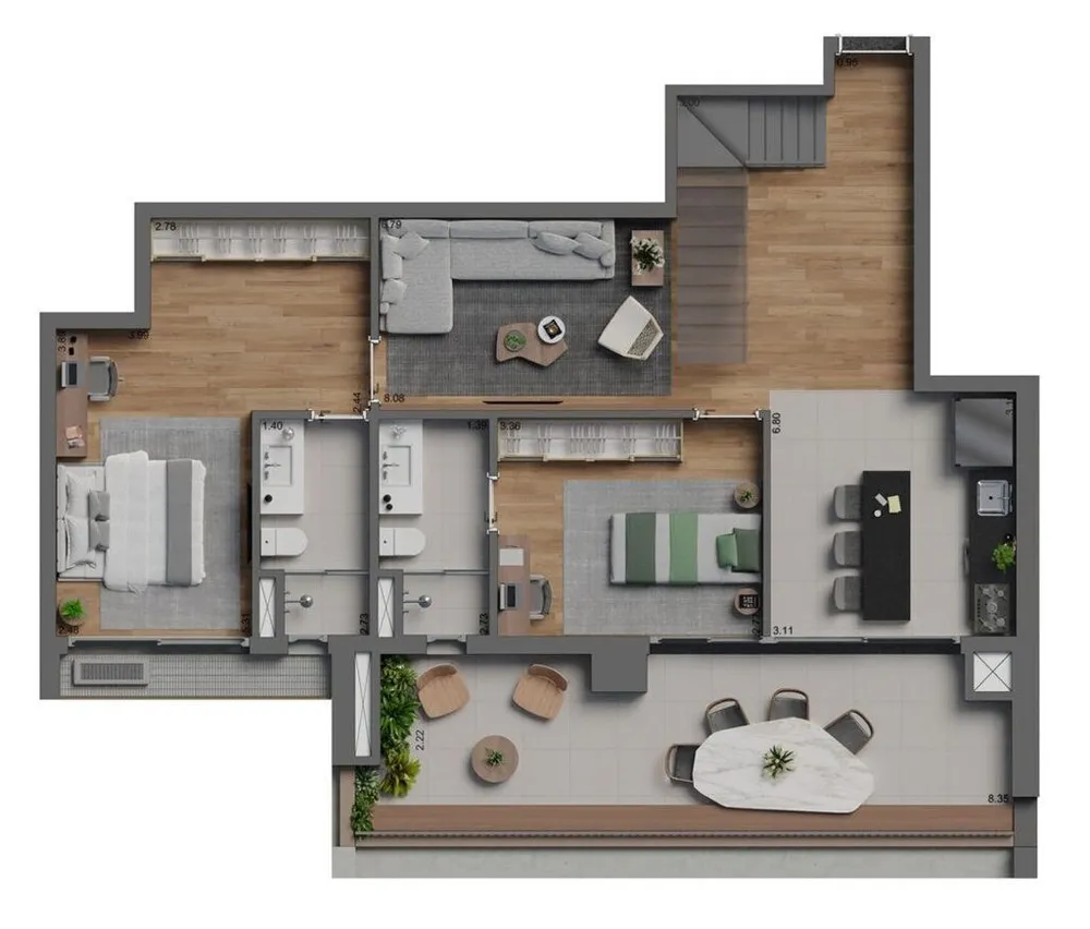 Cobertura, 3 quartos, 201 m² - Foto 13
