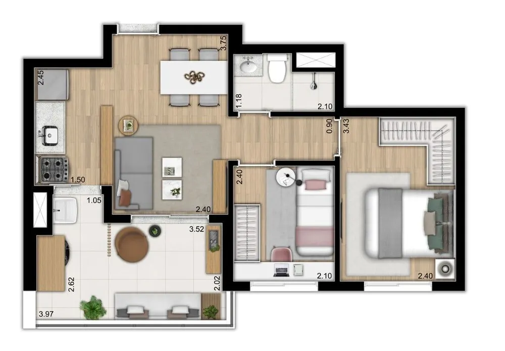 Apartamento, 2 quartos, 46 m² - Foto 12