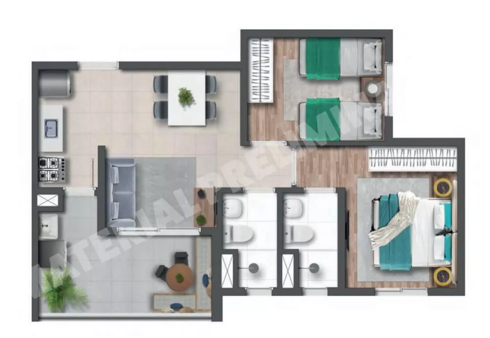 Apartamento à venda com 2 quartos, 47m² - Foto 1