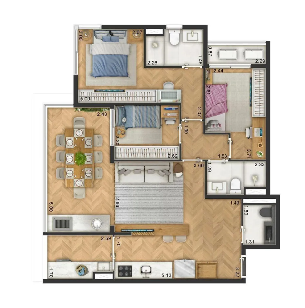 Apartamento, 3 quartos, 82 m² - Foto 7