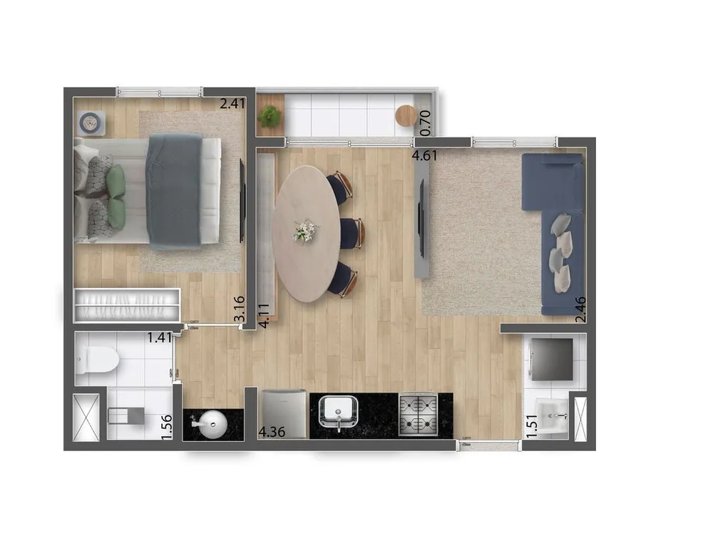 Apartamento, 2 quartos, 35 m² - Foto 5