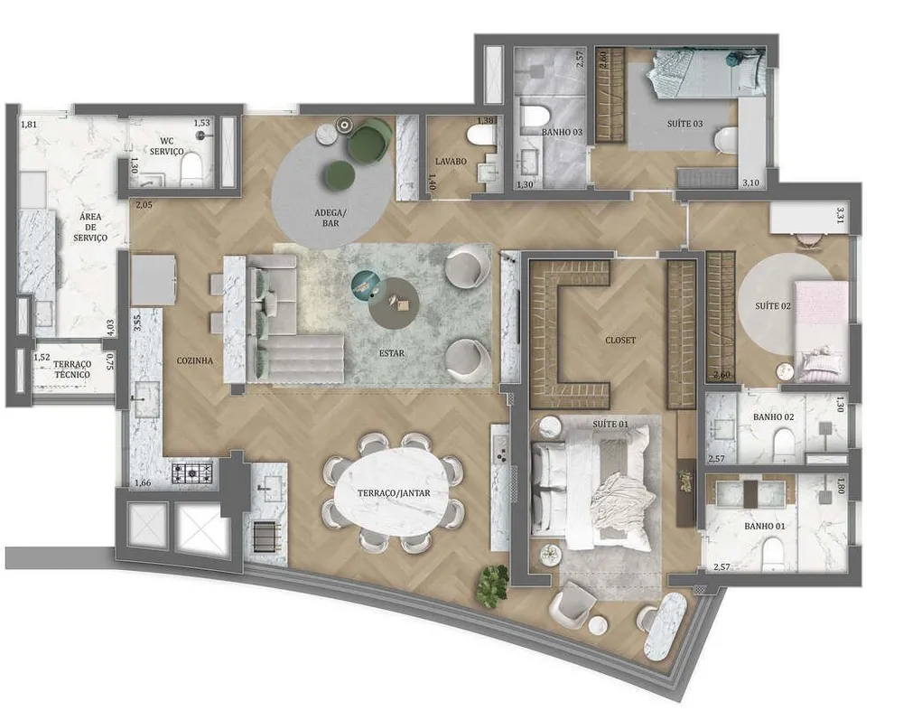 Apartamento, 2 quartos, 79 m² - Foto 3