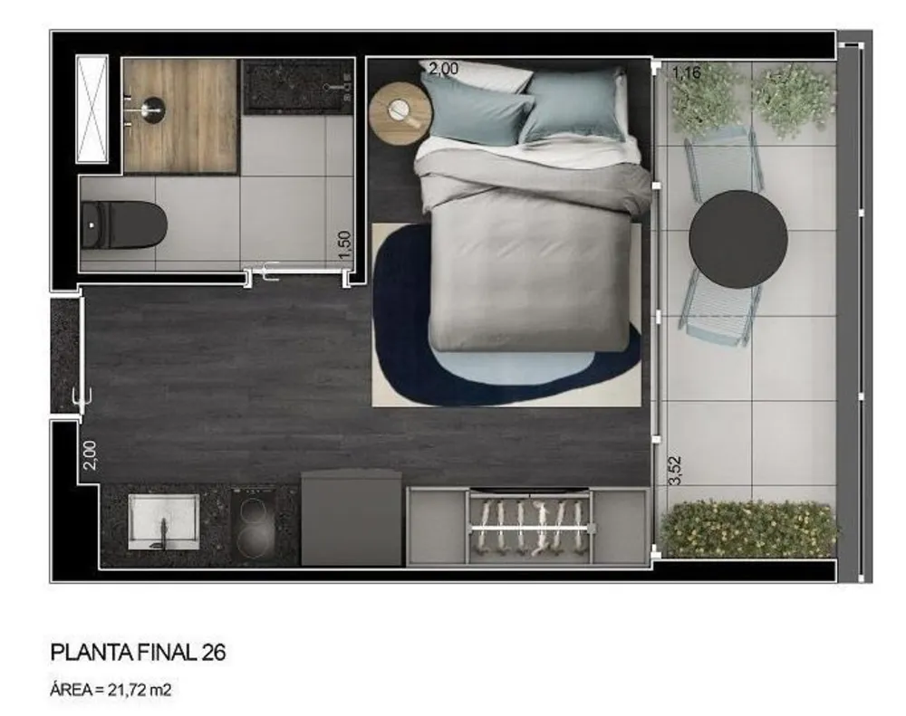 Kitnet-Studio, 33 m² - Foto 4