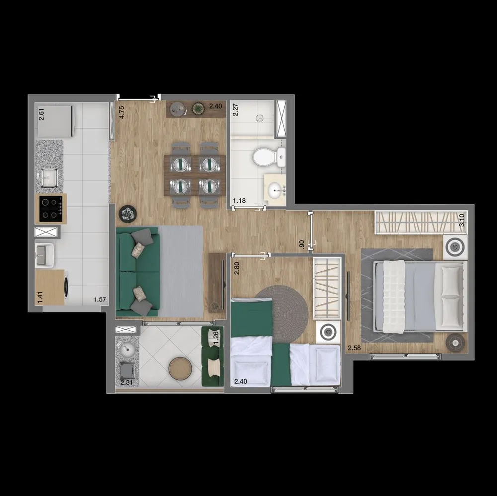 Apartamento, 2 quartos, 47 m² - Foto 10