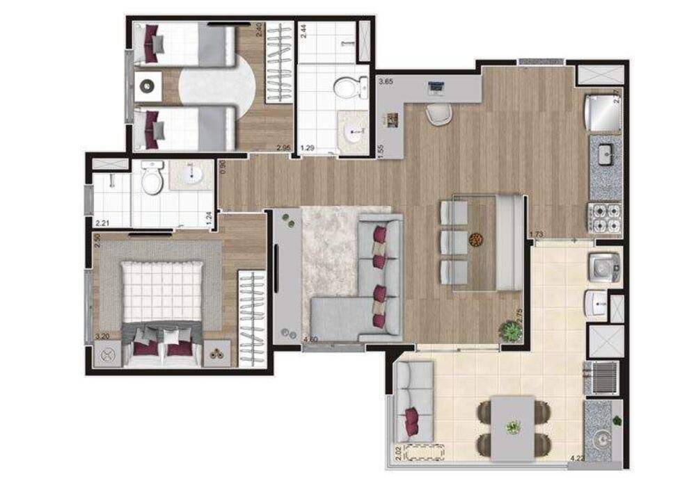 Apartamento, 3 quartos, 67 m² - Foto 5