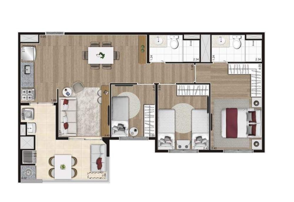 Apartamento, 3 quartos, 67 m² - Foto 7
