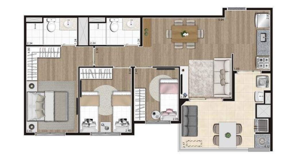 Apartamento, 3 quartos, 67 m² - Foto 6