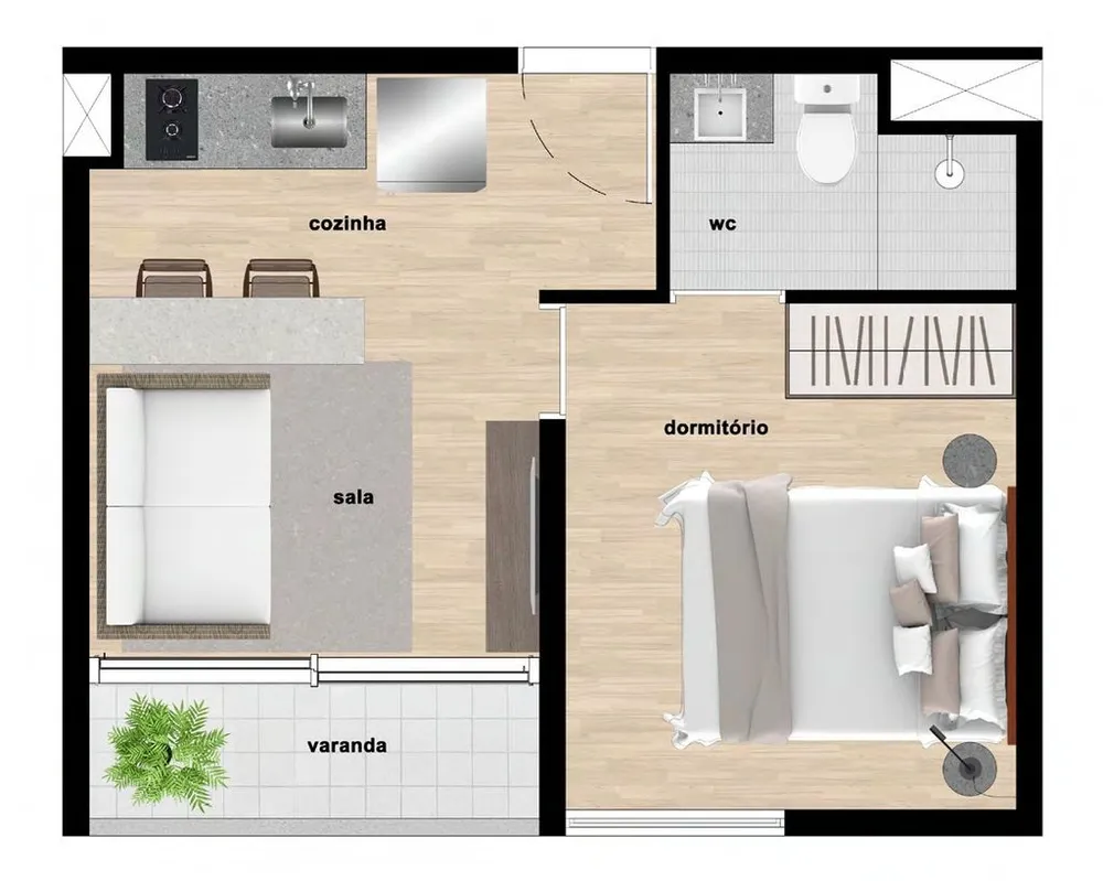 Apartamento, 1 quarto, 24 m² - Foto 9