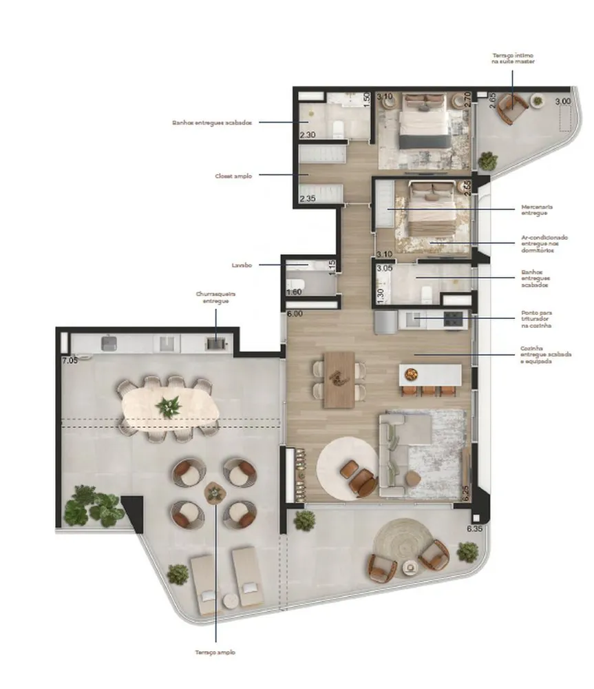 Cobertura, 2 quartos, 166 m² - Foto 7