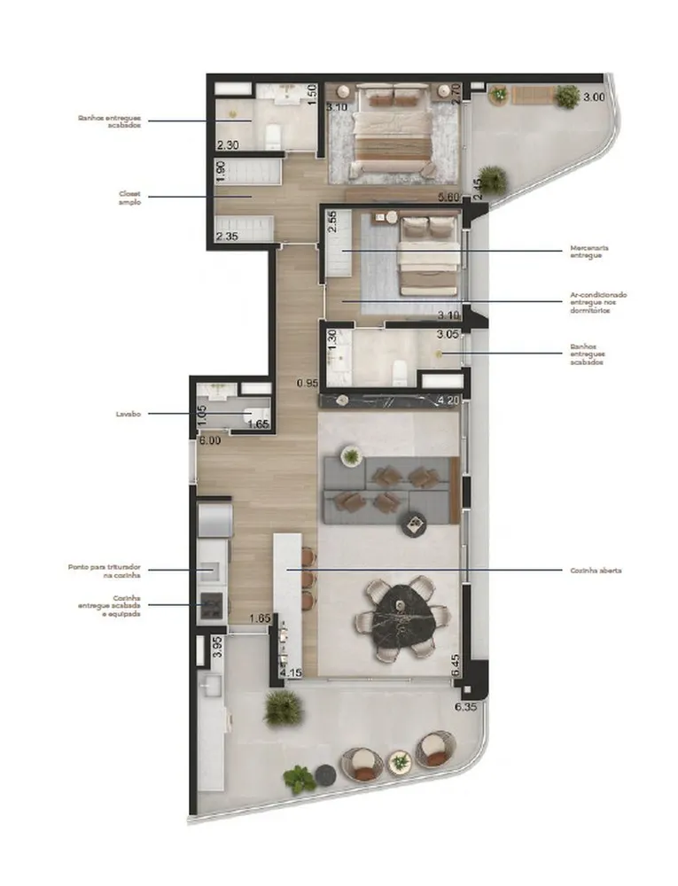 Cobertura, 2 quartos, 166 m² - Foto 9