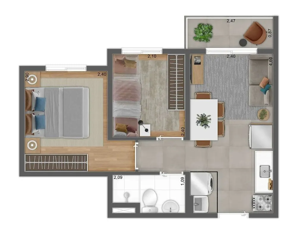 Apartamento, 2 quartos, 34 m² - Foto 8