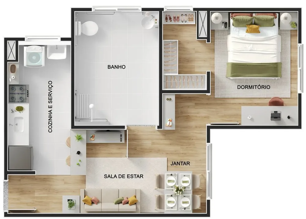 Apartamento, 1 quarto, 42 m² - Foto 8