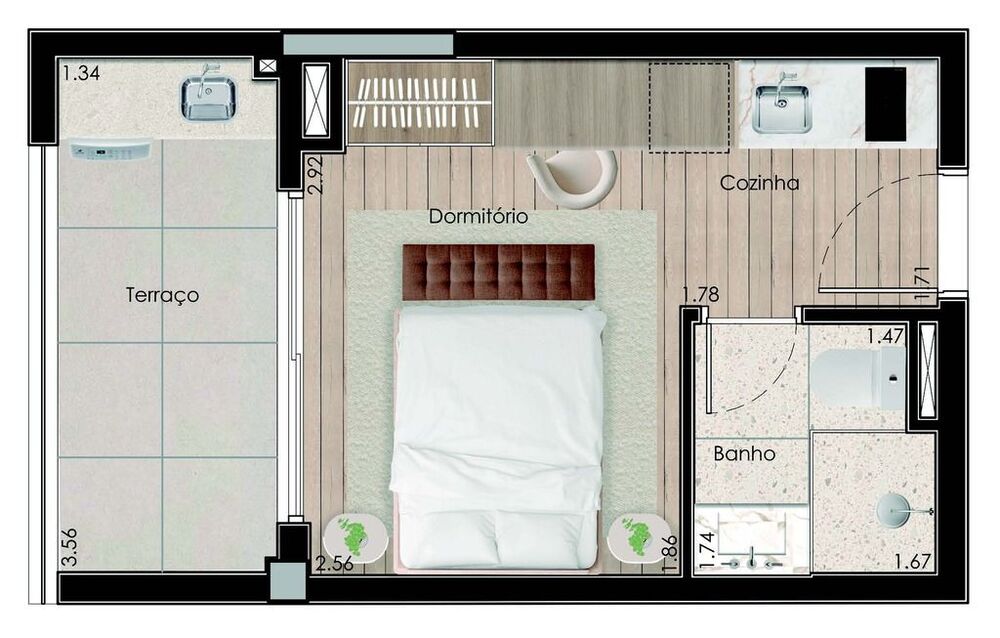 Apartamento, 1 quarto, 31 m² - Foto 8