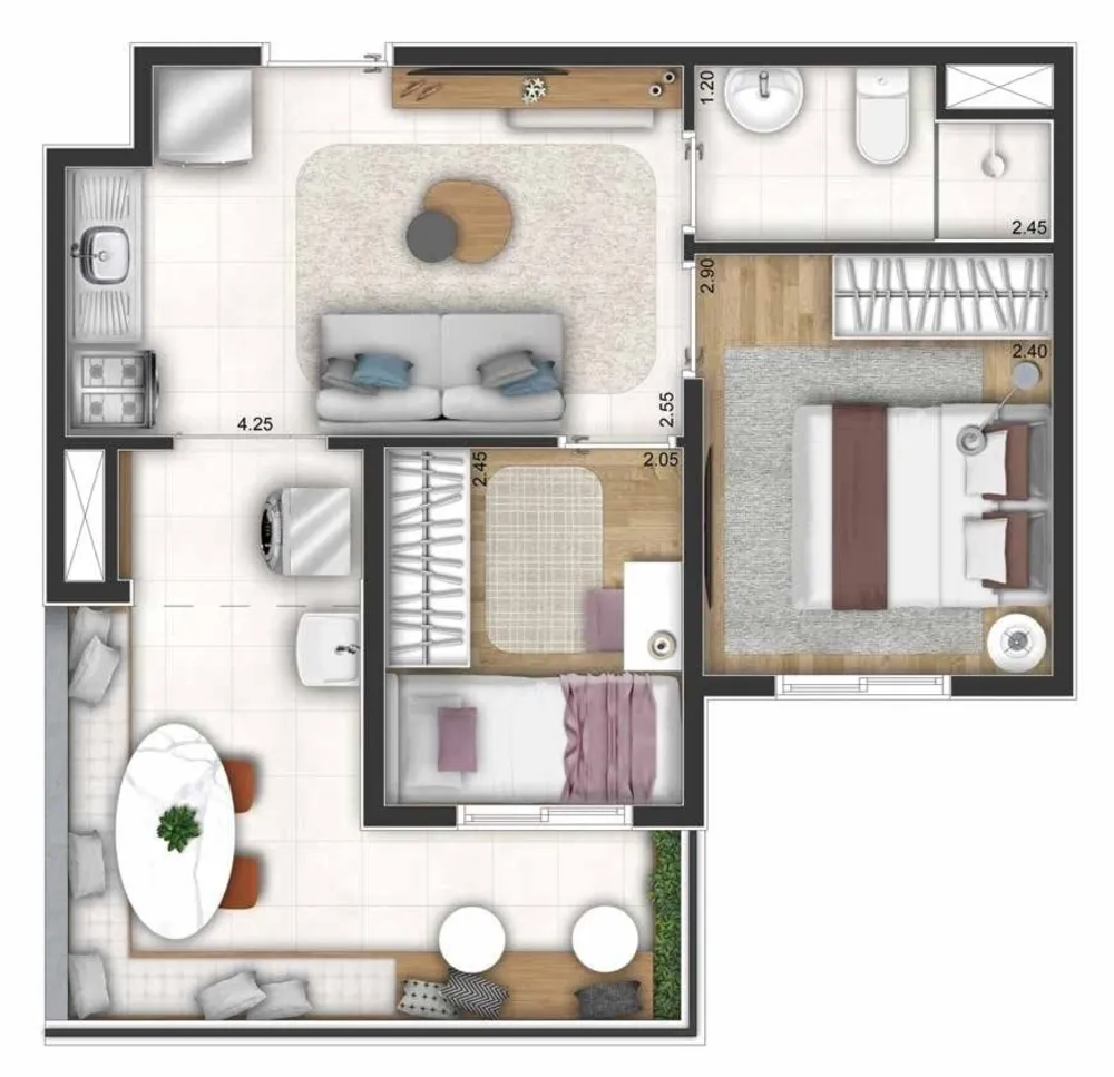 Apartamento, 2 quartos, 31 m² - Foto 2