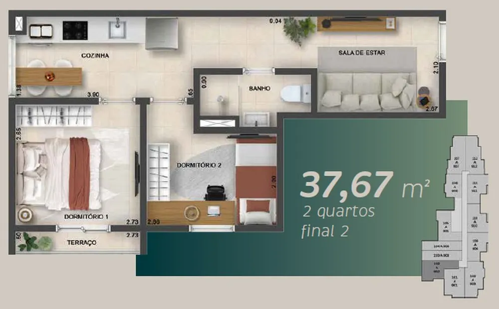 Apartamento, 1 quarto, 24 m² - Foto 2