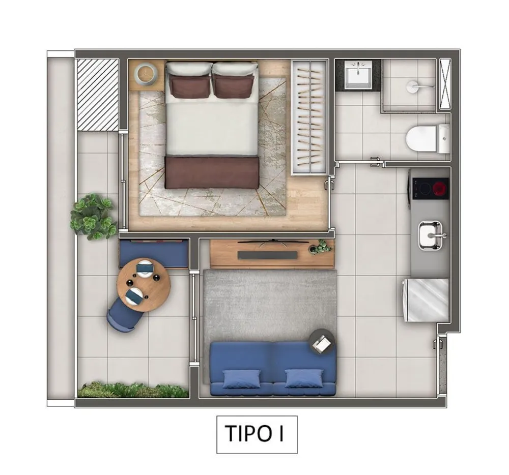 Kitnet-Studio, 20 m² - Foto 1