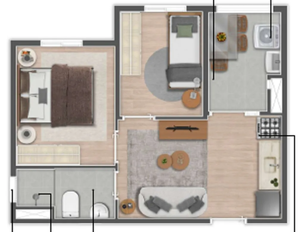Apartamento, 2 quartos, 36 m² - Foto 8