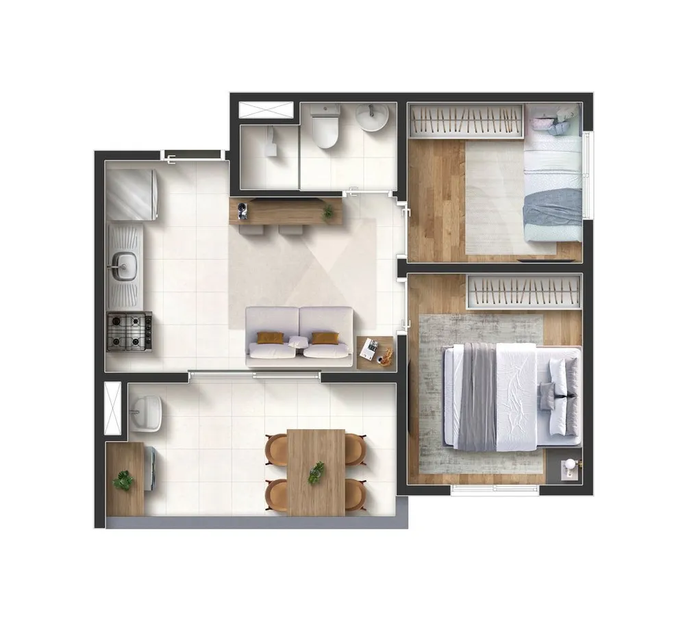 Apartamento, 2 quartos, 46 m² - Foto 9