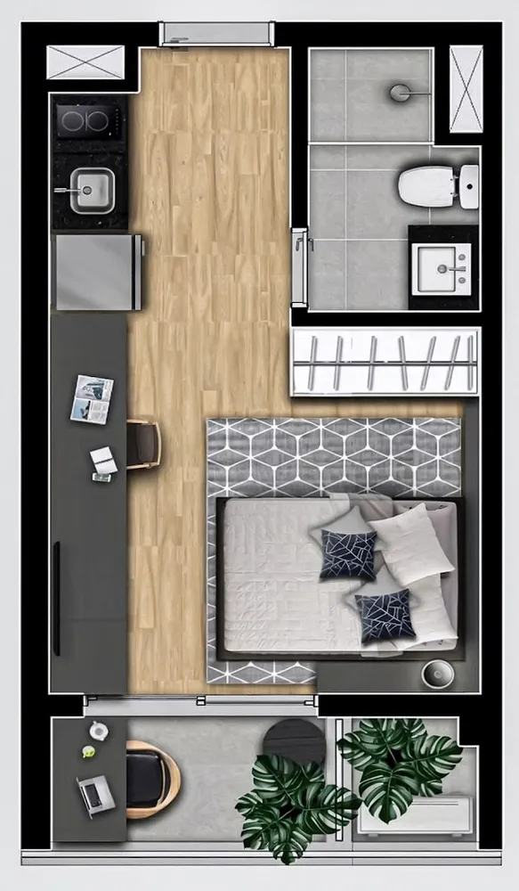 Kitnet-Studio, 25 m² - Foto 7