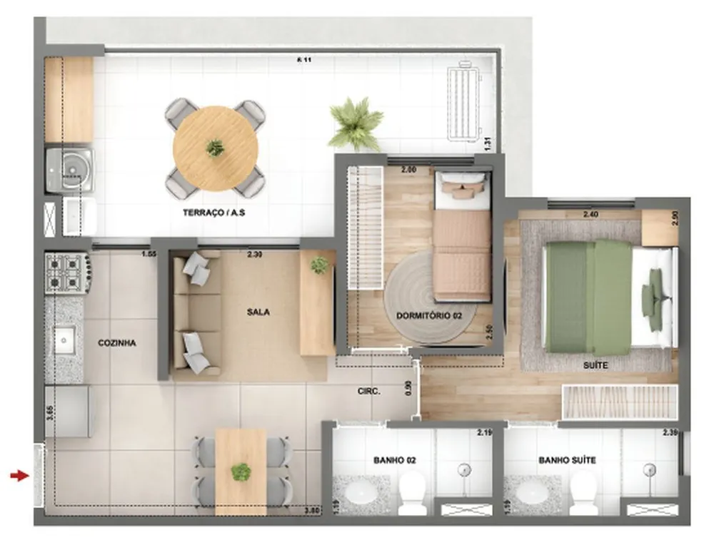 Apartamento, 2 quartos, 37 m² - Foto 5