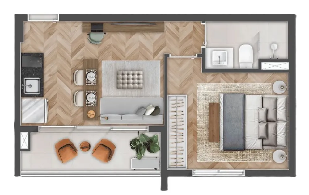 Apartamento, 1 quarto, 34 m² - Foto 9