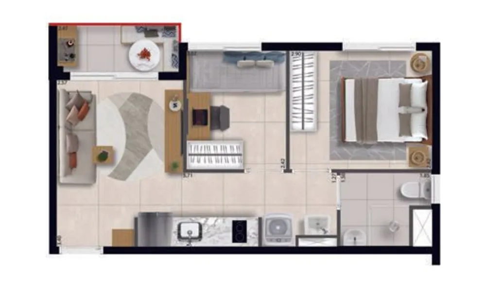 Kitnet-Studio, 33 m² - Foto 9