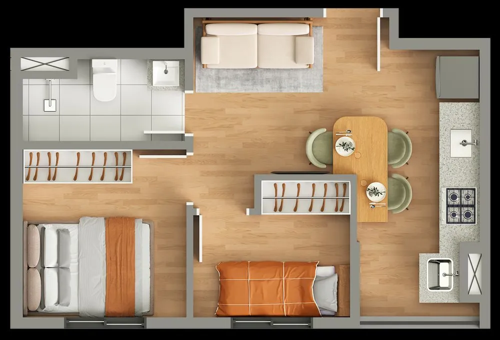 Apartamento, 2 quartos, 37 m² - Foto 9