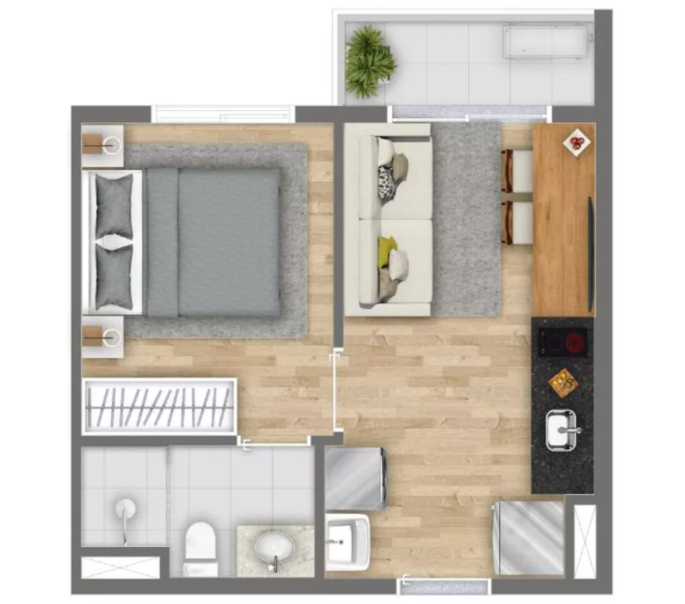 Apartamento à venda com 2 quartos, 39m² - Foto 1