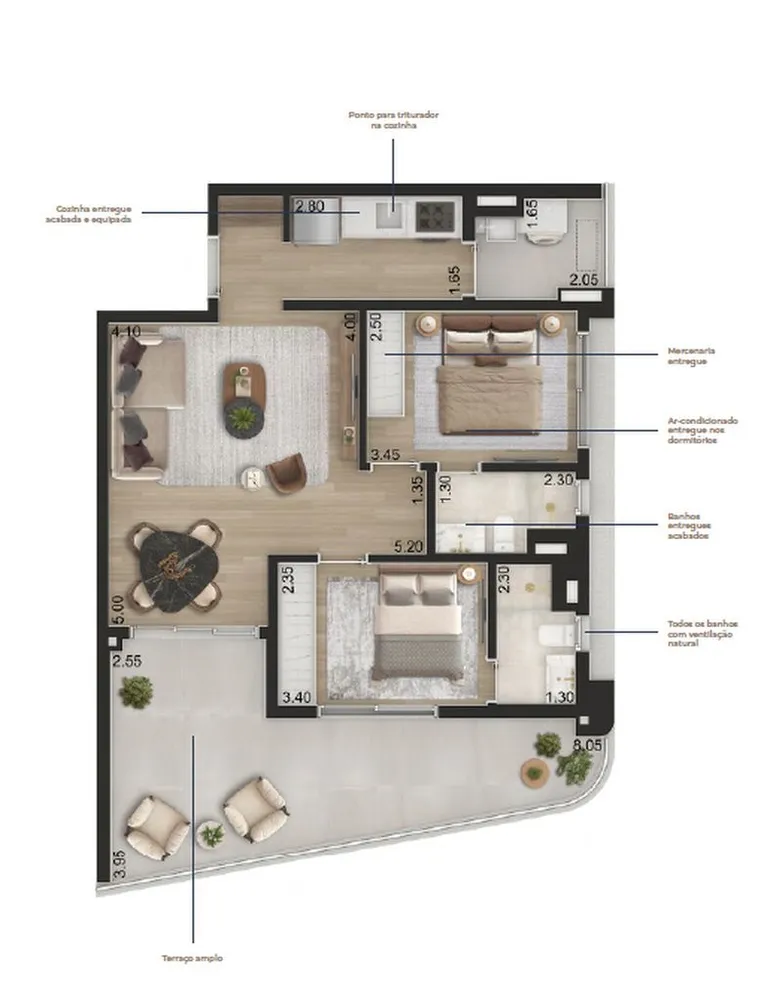 Apartamento, 2 quartos, 87 m² - Foto 1