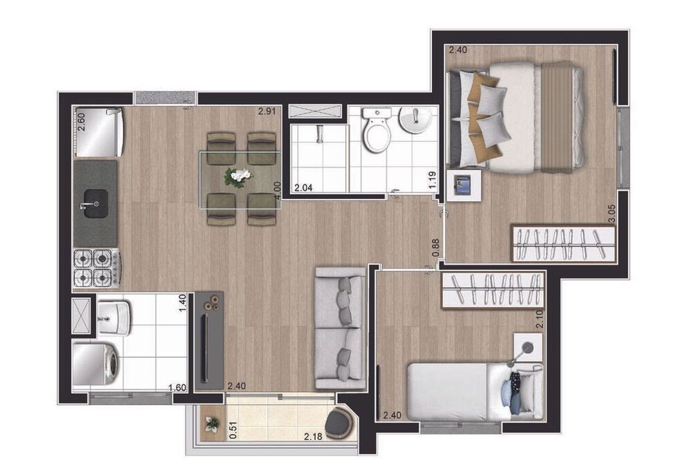 Apartamento, 2 quartos, 37 m² - Foto 4