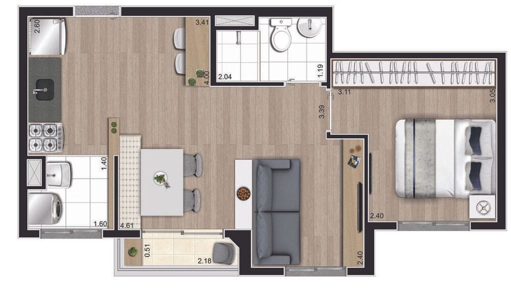 Apartamento, 2 quartos, 37 m² - Foto 2
