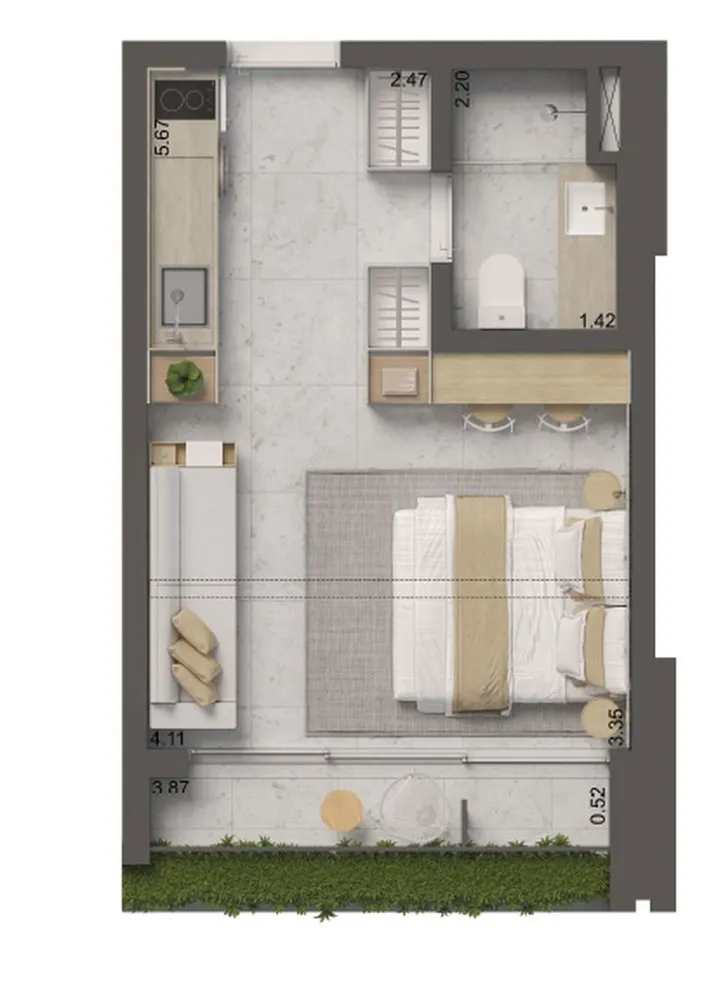 Apartamento, 1 quarto, 46 m² - Foto 7