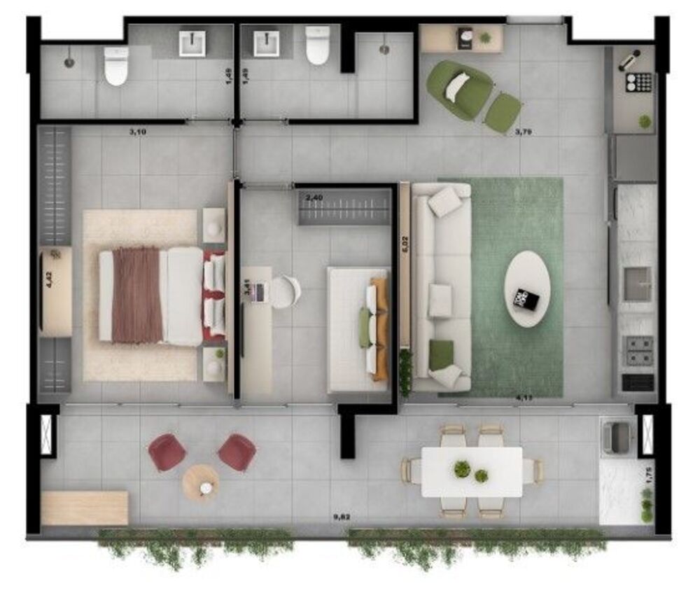 Apartamento, 1 quarto, 112 m² - Foto 2