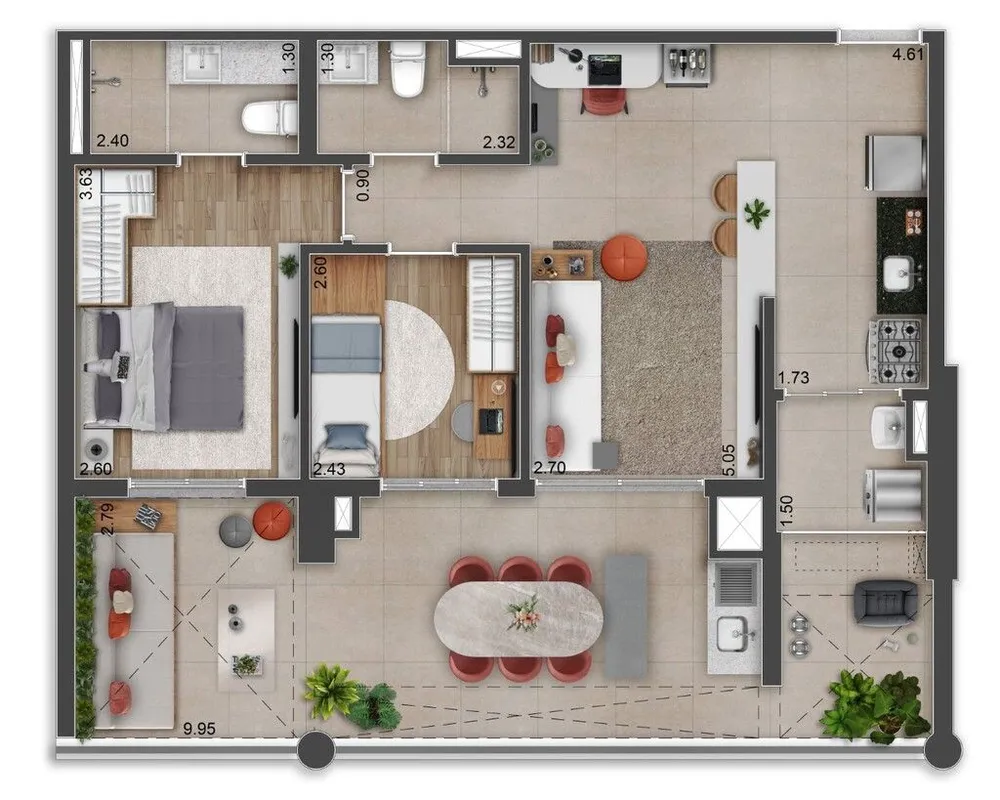 Apartamento, 2 quartos, 69 m² - Foto 6