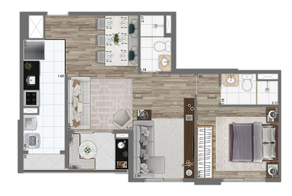 Apartamento, 2 quartos, 56 m² - Foto 11